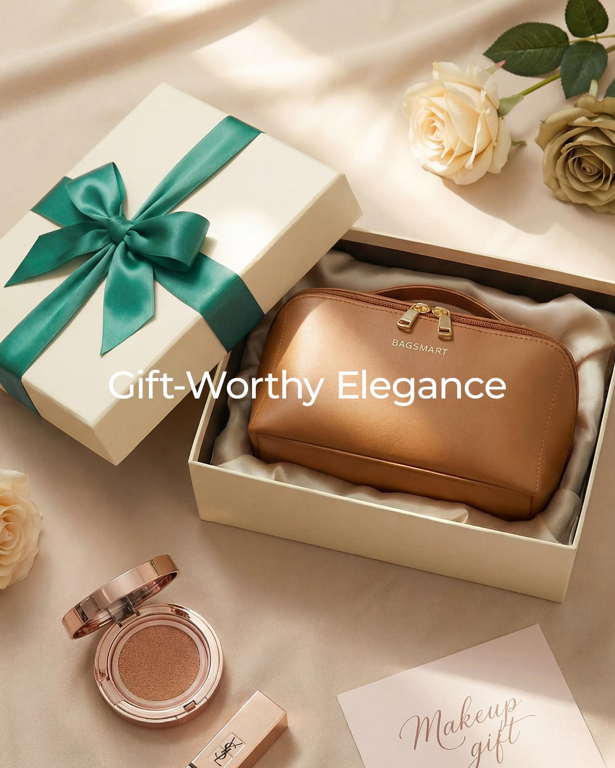 BAGSMART gift-ready makeup bag adds organized style to any occasion
