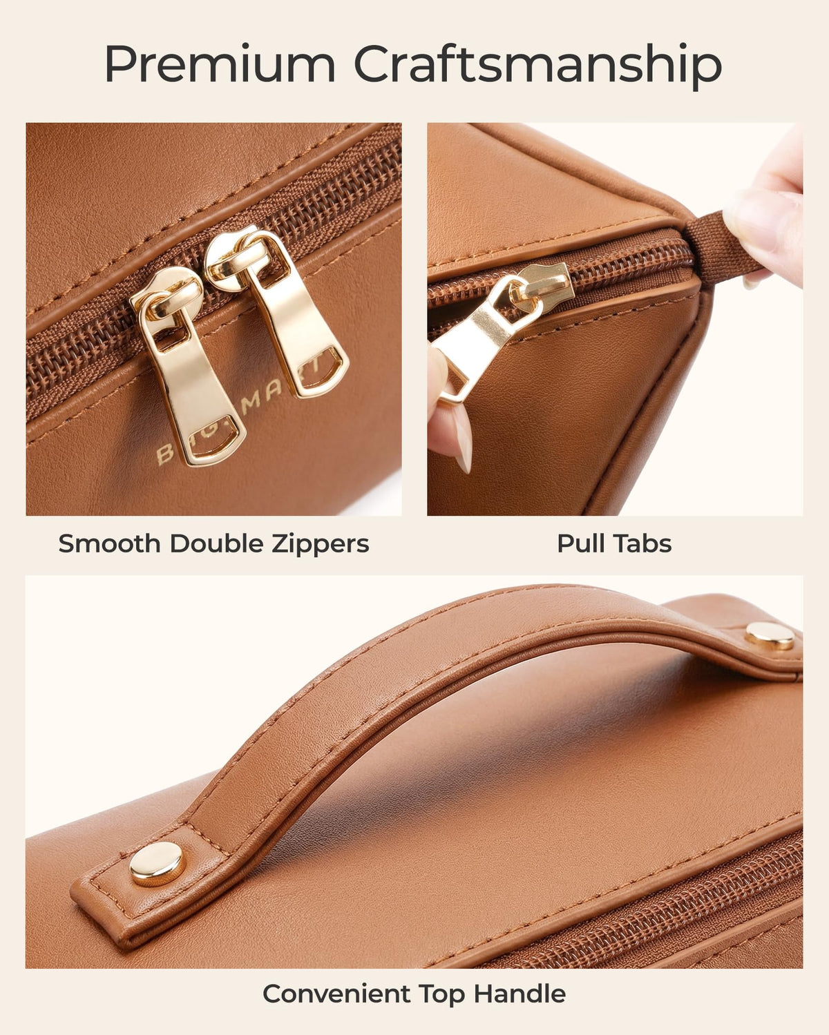 BAGSMART makeup bag travel carry-on friendly size fits in luggage