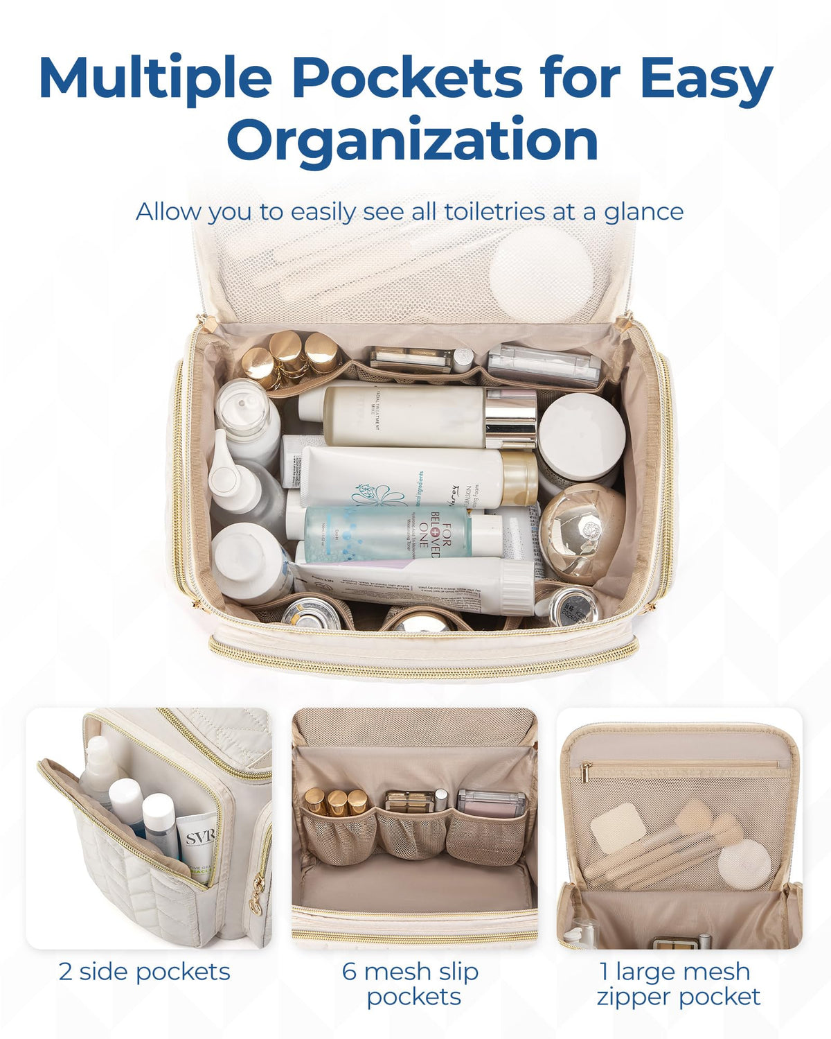 BAGSMART mesh zipper pocket provides secure storage for small items