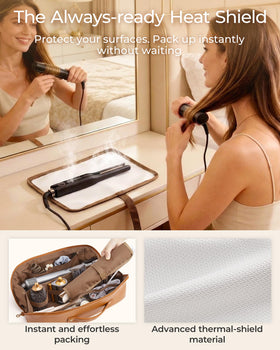 BAGSMART interior compartments keep dryer and curling iron separated