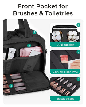 BAGSMART puffed fabric toiletry bag in Taslan feels soft and luxurious.