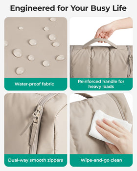 BAGSMART reinforced handle for easy carrying and heavy loads.
