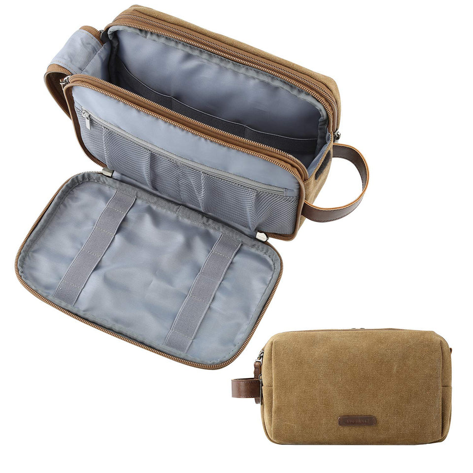 BAGSMART Toiletry Bag with waterproof back pocket for organized travel essentials.