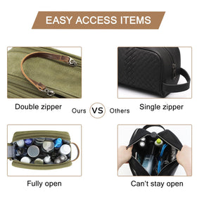 BAGSMART Toiletry Bag features waterproof dry-wet pocket to separate items.