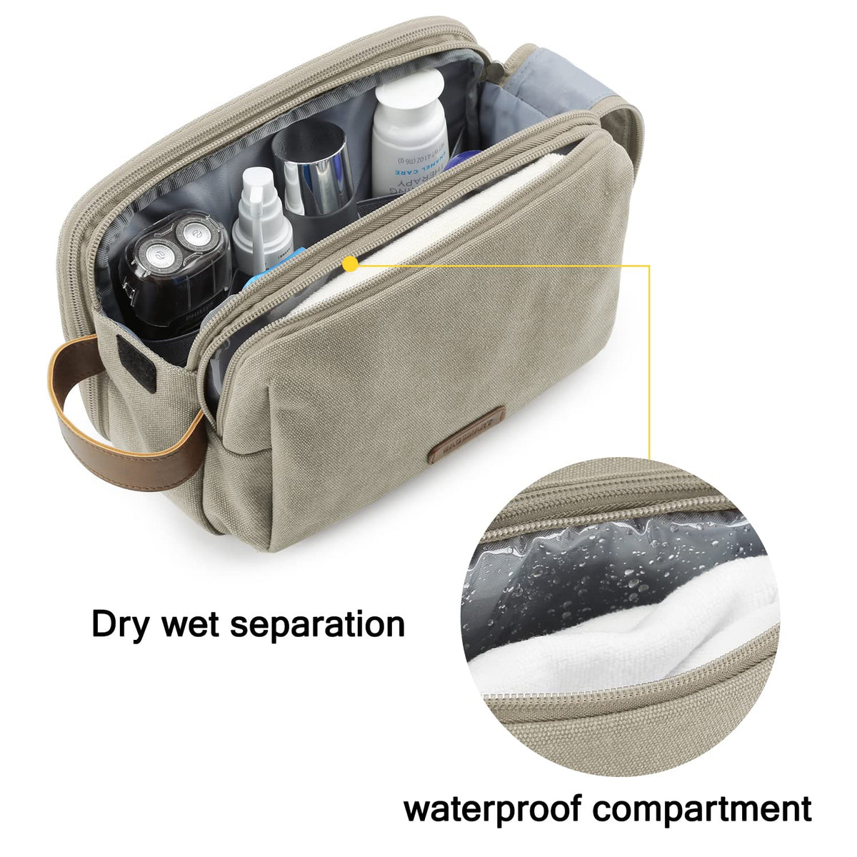 BAGSMART Toiletry Bag features elastic band design to hold items securely.