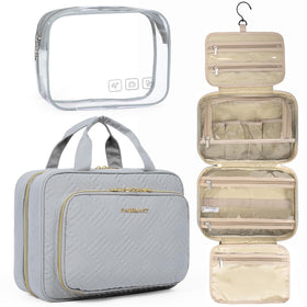 BAGSMART Toiletry Bag Hanging Travel Organizer on a hook for easy access