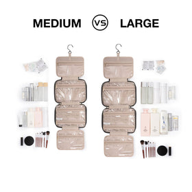 BAGSMART interior elastic straps hold bottles upright for spill-free travel.