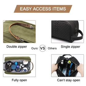 BAGSMART Toiletry Bag leather handle for easy carrying and handling.