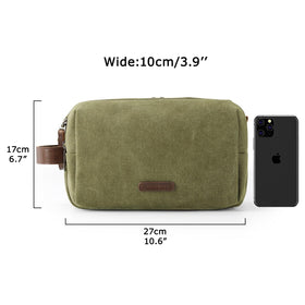 BAGSMART Toiletry Bag includes a sturdy leather handle for easy carry.