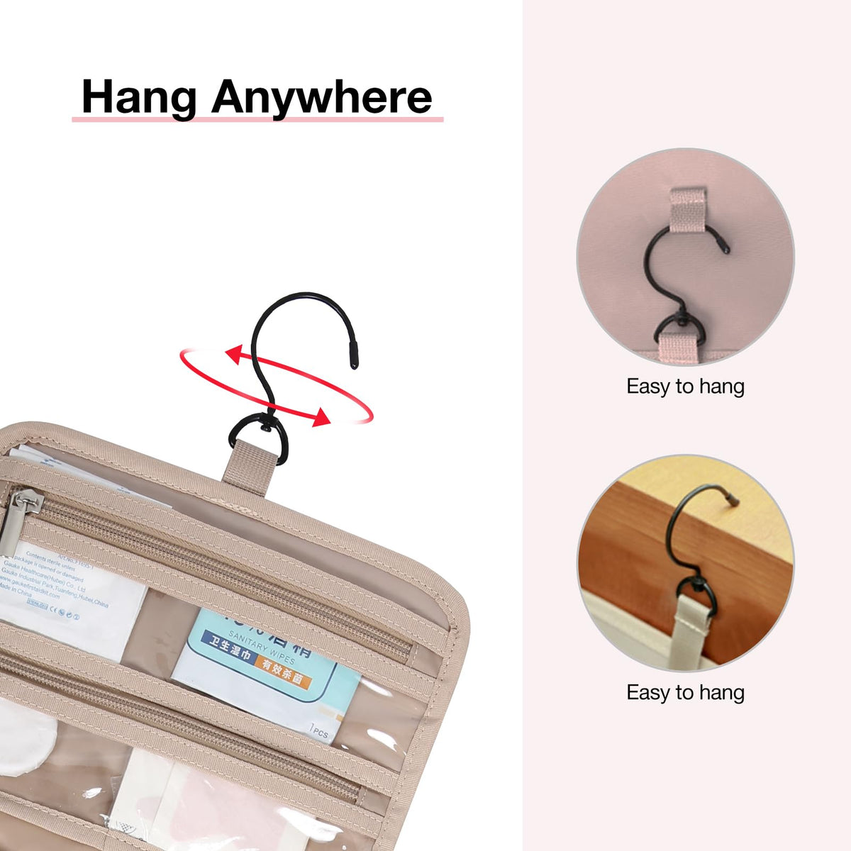 BAGSMART travel organizer suited for overnight trips, gym showers, and longer journeys.