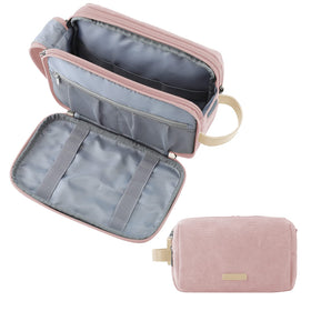BAGSMART Toiletry Bag for Women with a pink large front pocket for easy access