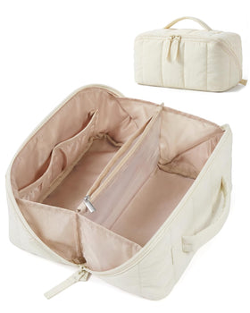 BAGSMART travel makeup bag with full-open design for quick access.