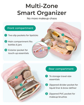 BAGSMART pink PVC clear pocket holds brushes and sponges for quick cleanup