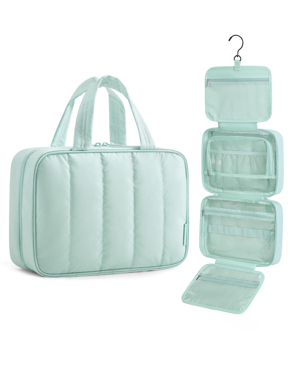 BAGSMART travel toiletry bag with hanging hook for easy access.