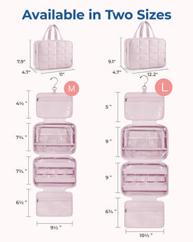 BagSmart travel toiletry bag interior elastic pockets keep bottles upright and organized