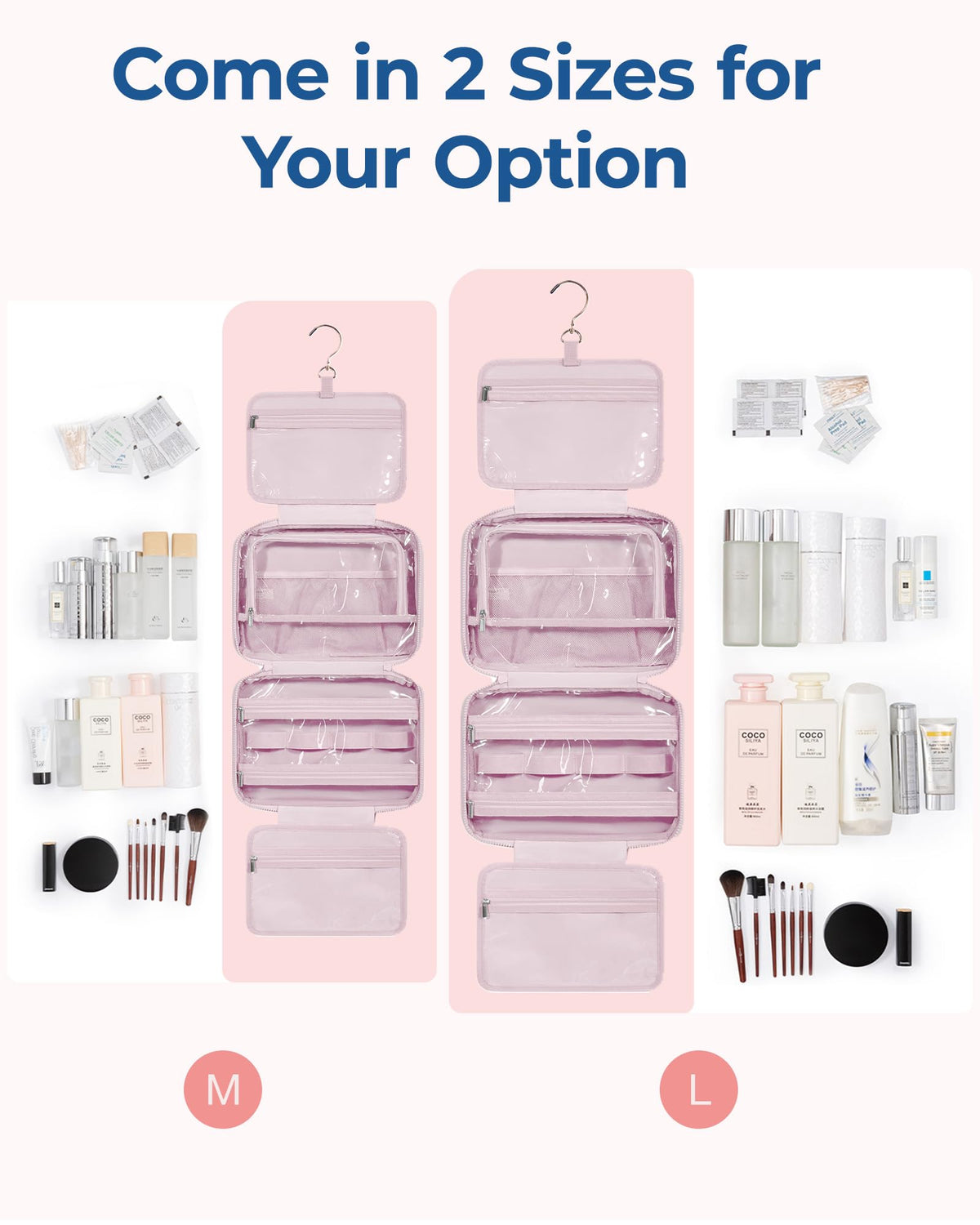 BagSmart travel toiletry bag large capacity stores toiletries and cosmetics neatly while on the go