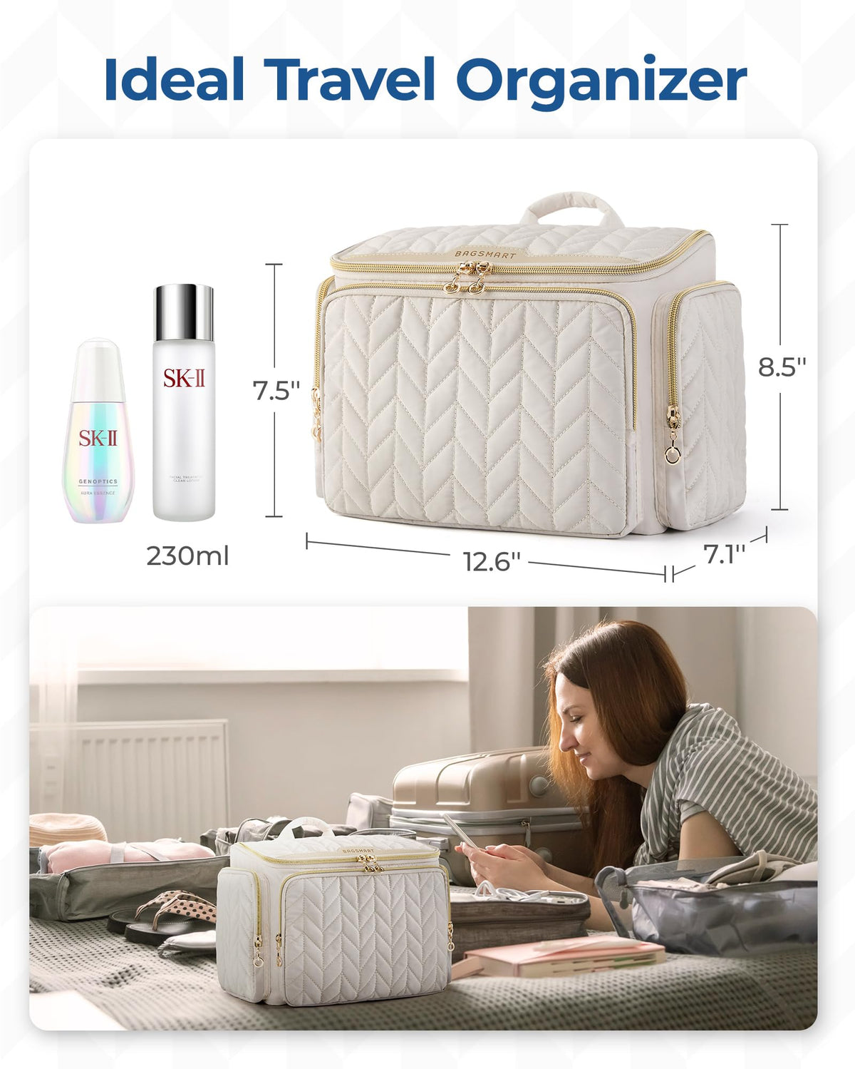 BAGSMART bag handle offers grab-and-go convenience during busy travel days.
