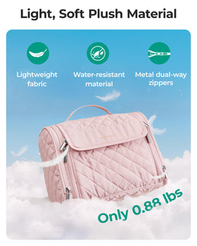 BAGSMART right-side pocket holding curling irons and combs for organized access.