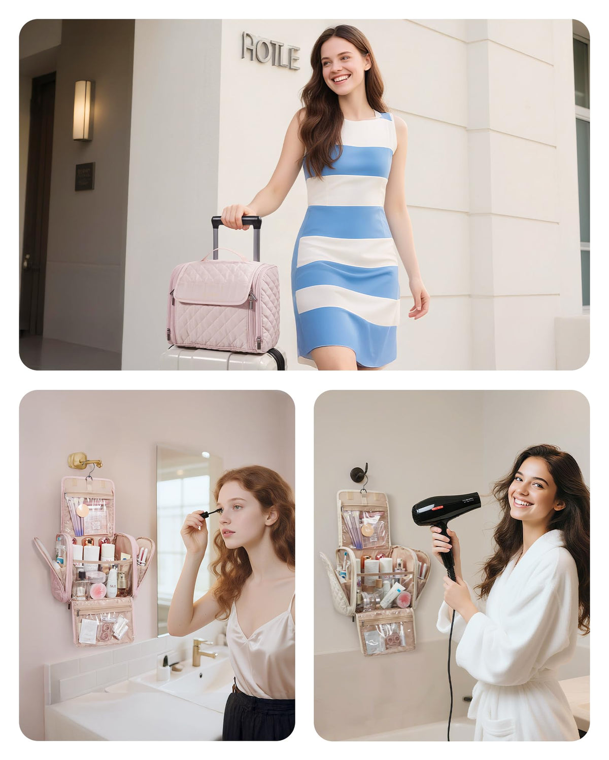 BAGSMART transparent pockets for quick visibility and access to small items.
