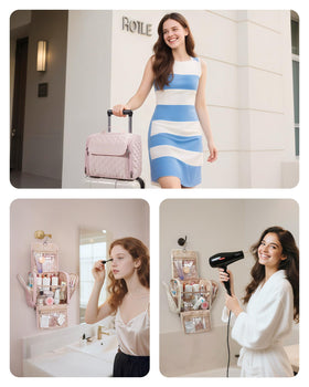 BAGSMART transparent pockets for quick visibility and access to small items.