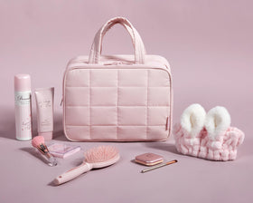 BagSmart travel toiletry bag transparent sides offer clear content visibility for quick selection