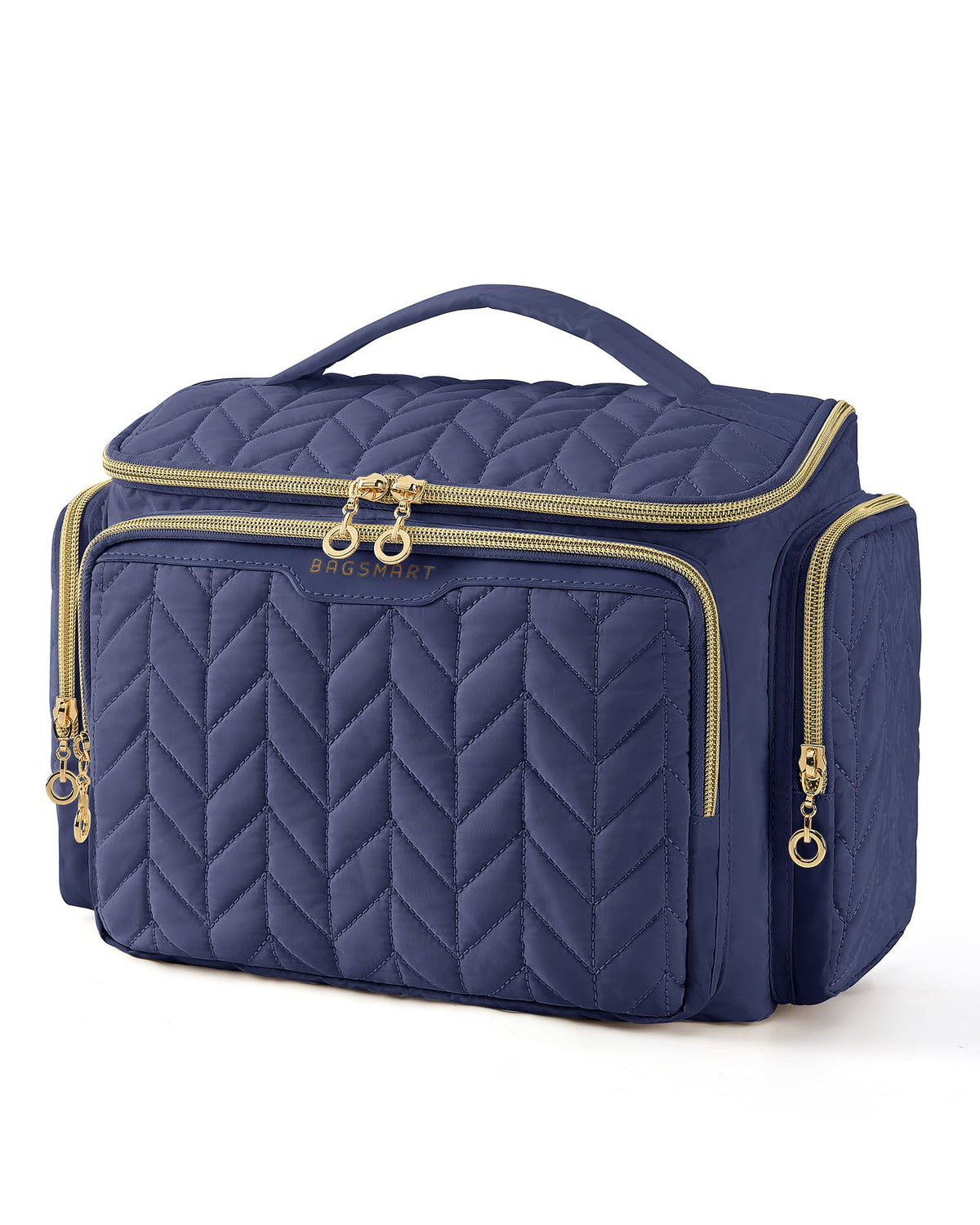 BAGSMART Travel Toiletry Bag with wide opening for quick item access during trips.