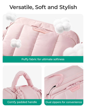 BAGSMART travel toiletry bag soft material and handle for comfortable transport