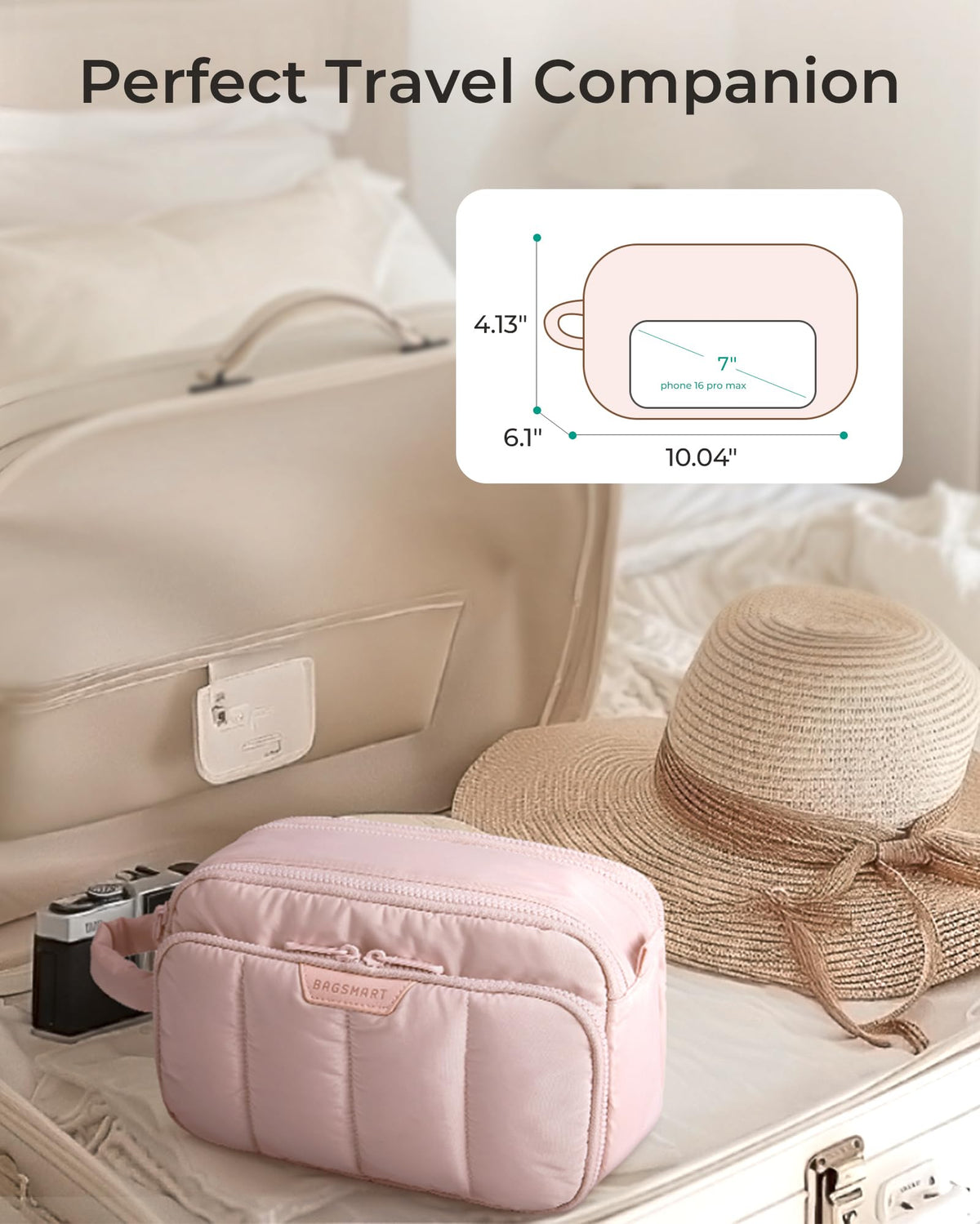 BAGSMART travel toiletry bag used for trips, gym, and home organization