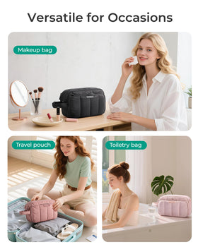 BAGSMART travel toiletry bag wide-opening design for quick access