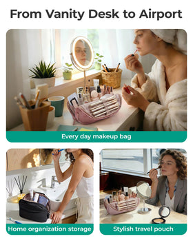 BAGSMART vertical travel organizer suitable for toiletries and skincare on the go