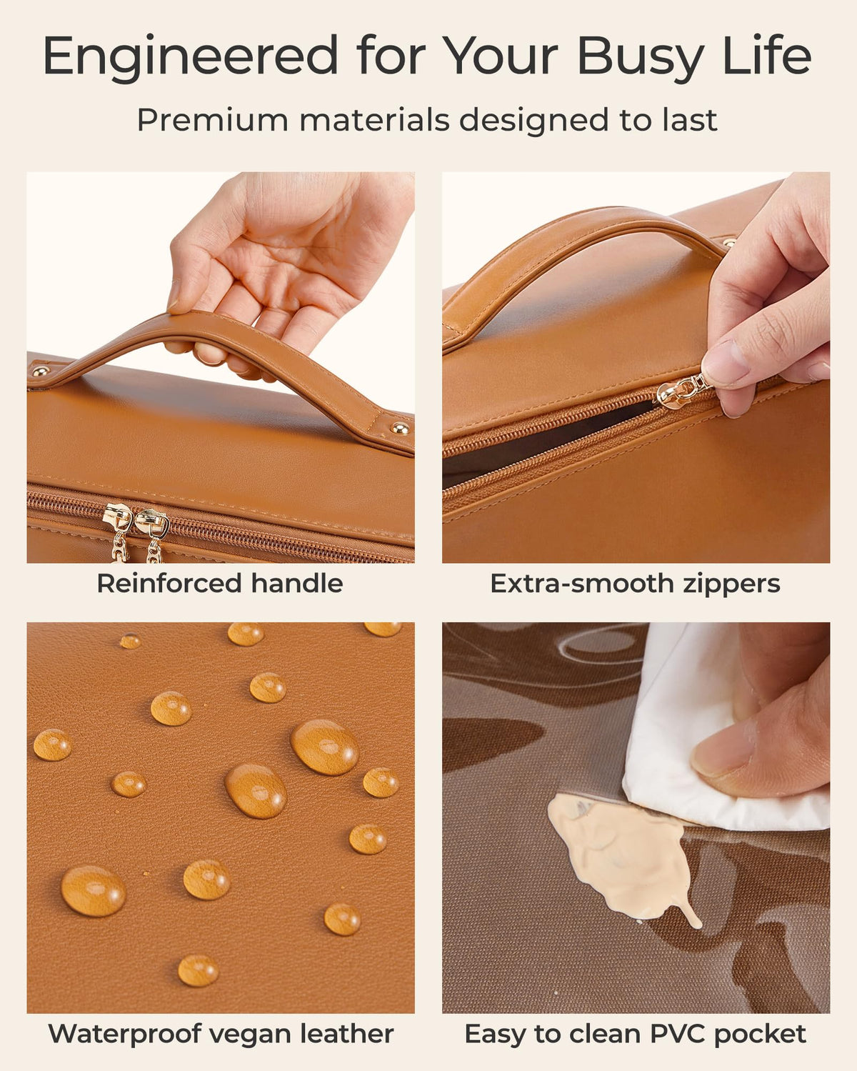 Water-resistant outer shell shields contents during travel