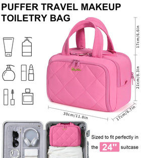Bagstellar puffy makeup bag waterproof material protects items during travel