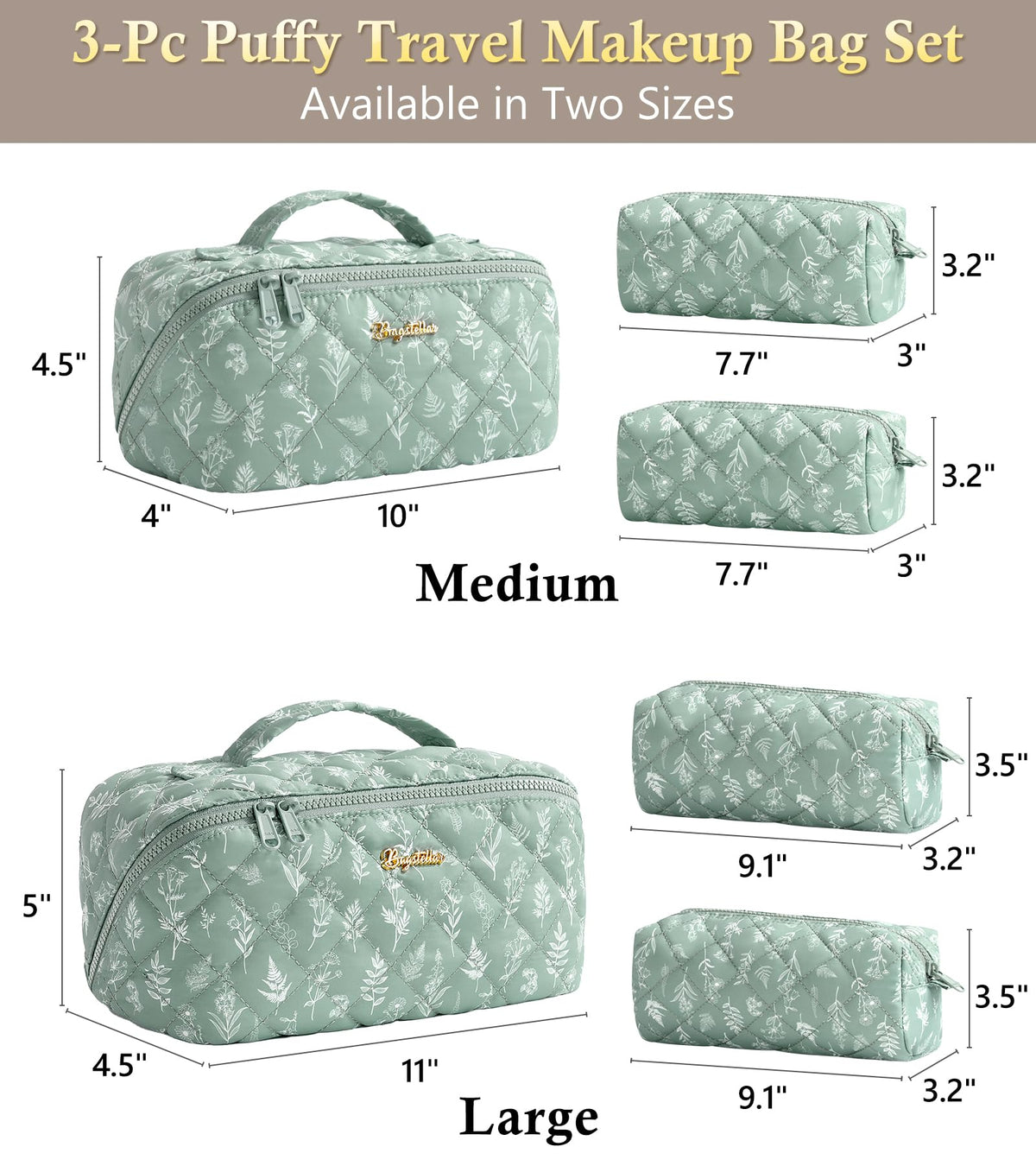 Bagstellar large-capacity pouch opened flat for easy access to cosmetics