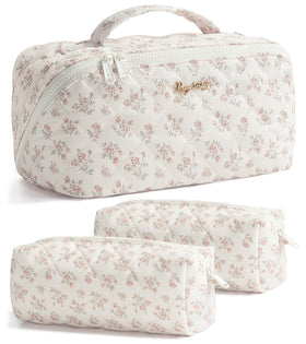 Bagstellar travel makeup bag large capacity with open flat design for quick access