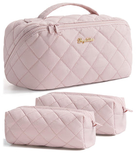 Bagstellar travel makeup bag large open for easy packing and quick access
