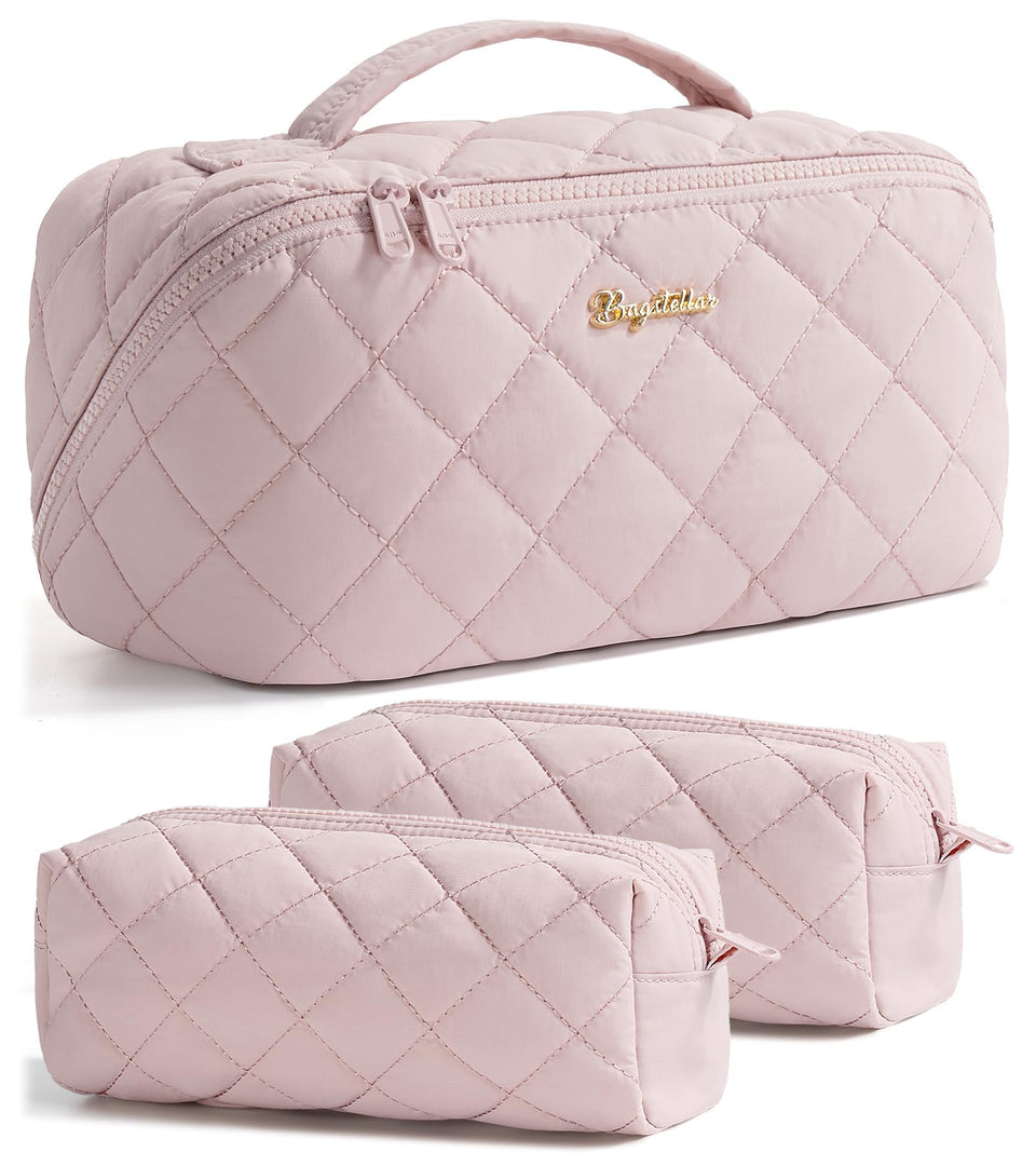 Bagstellar travel makeup bag large open for easy packing and quick access
