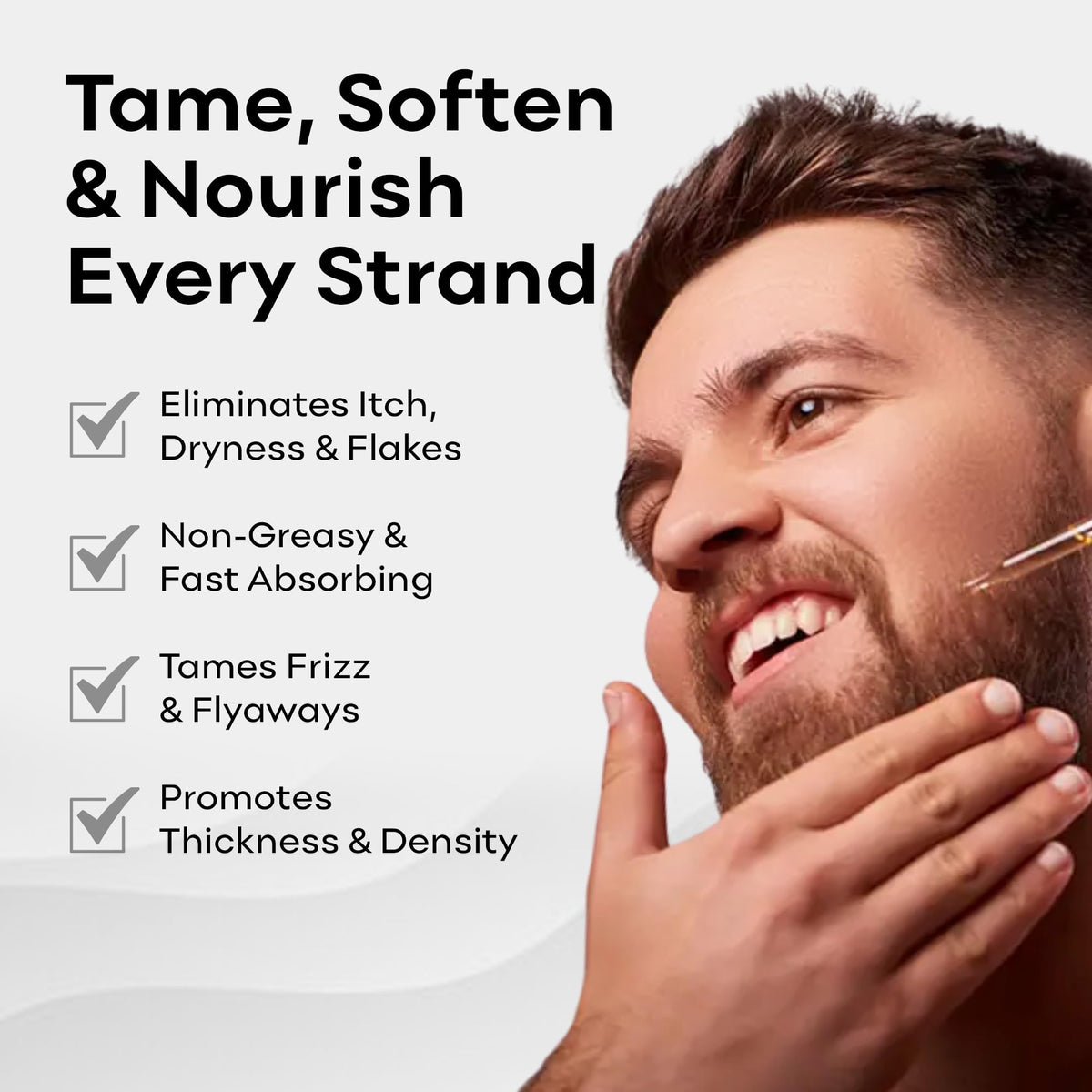 BAHAWAT oil helps reduce itch and tame flyaways under the beard