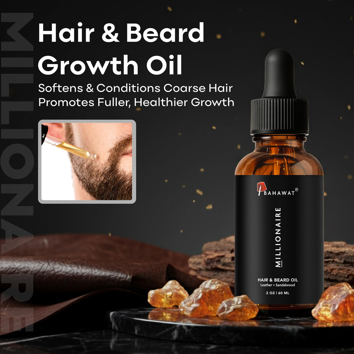 BAHAWAT Beard Oil applied to beard to tame flyaways