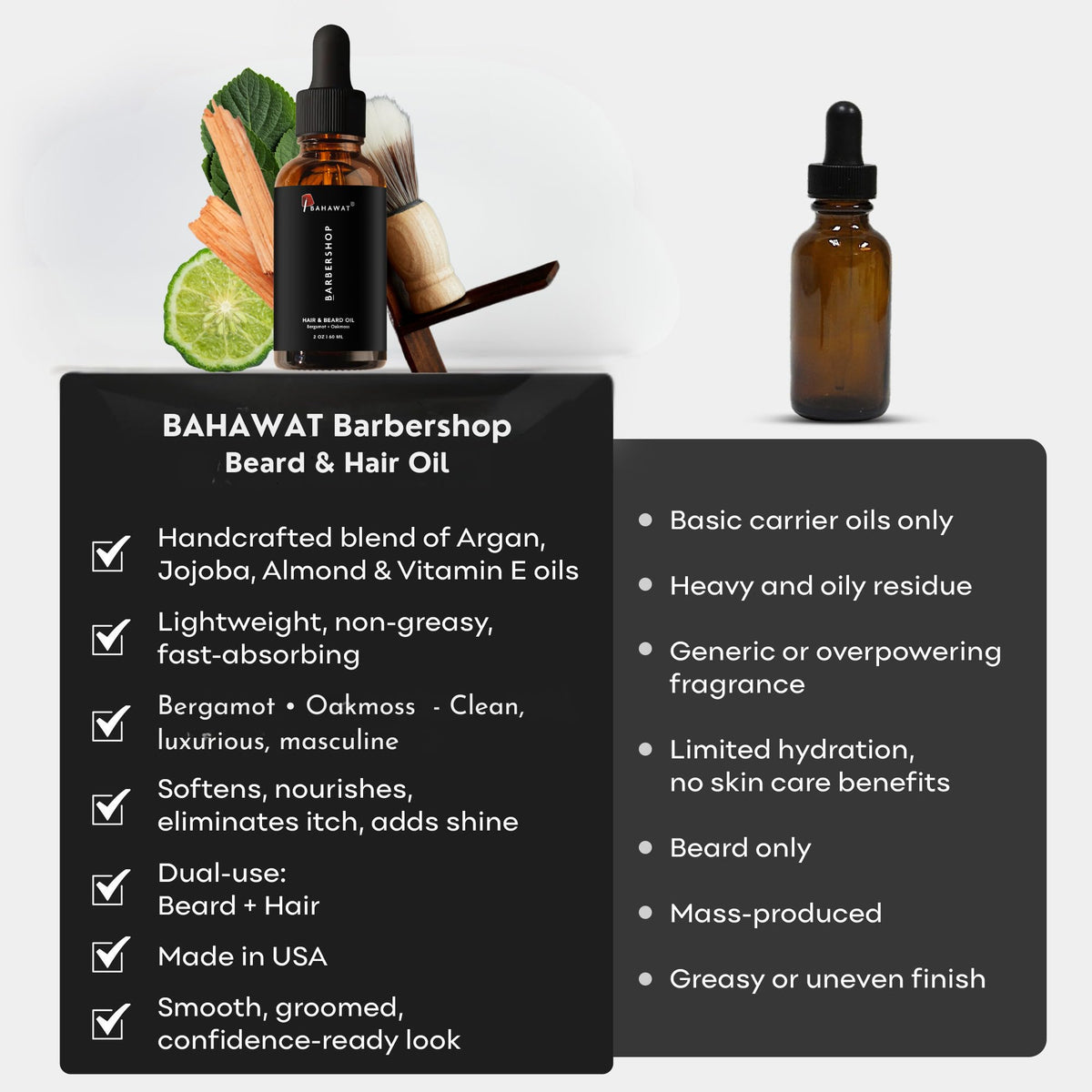 BAHAWAT quick-absorbing formula leaves a natural shine without grease