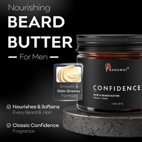 BAHAWAT natural oils and butters provide softness and a manageable beard with each use.
