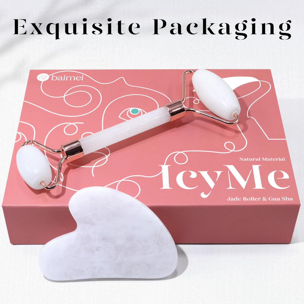 BAIMEI IcyMe Gua Sha in hand demonstrating grip and precise strokes.