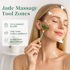 BAIMEI IcyMe jade roller for cooling relief and smooth makeup application.
