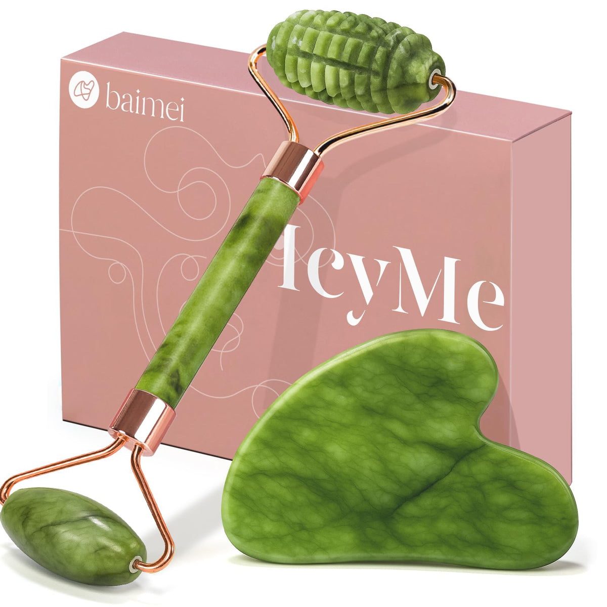 BAIMEI IcyMe ridge-design gua sha for deeper facial massage and tension relief.