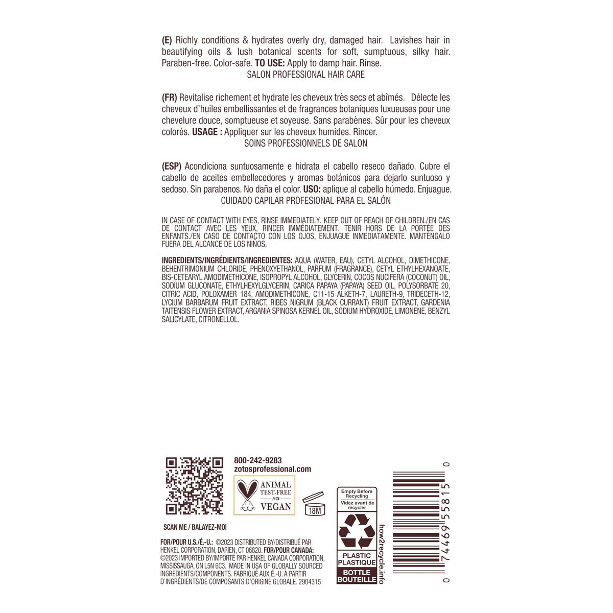 Bain de Terre Coconut Papaya color-safe, paraben-free label signals gentle hydration