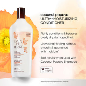 Bain de Terre Coconut Papaya oils bottle highlights argan and monoi nourishment