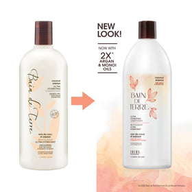 Bain de Terre Coconut Papaya pump demonstrates easy, even conditioner application