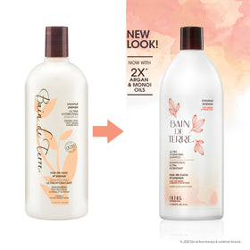 Bain de Terre Coconut Papaya Shampoo ingredients panel highlighting coconut and papaya oils.
