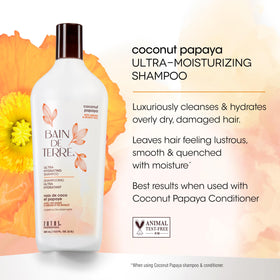 Bain de Terre Coconut Papaya Shampoo lather close-up showing detangling potential.