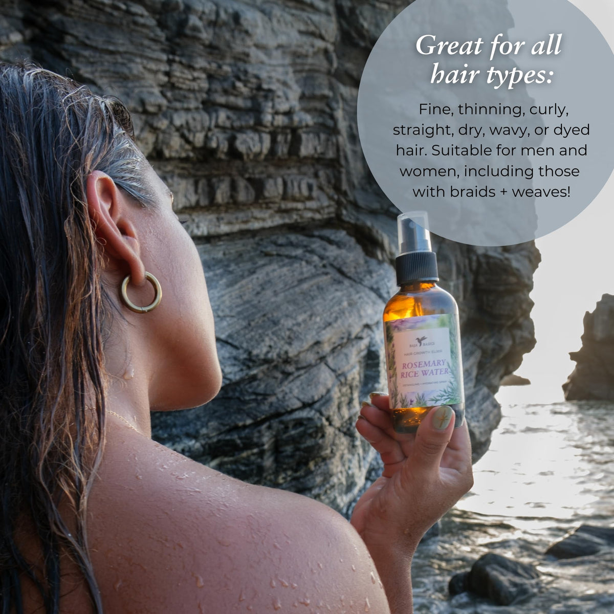 Baja Basics longsheng rice water ingredient spotlight for healthier-looking hair.