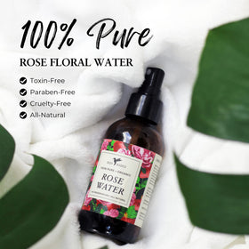 Baja Basics Rose Water Spray on the face provides gentle hydration.